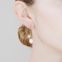 Petite ball pearl earrings