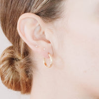 Mini Diamond Texture Hoop Earrings
