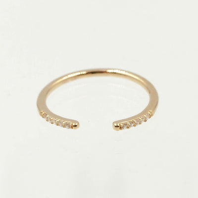 Thin Crystals Cuff Ring