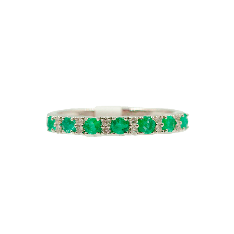 Hera Natural Diamonds and Emeralds Half Band