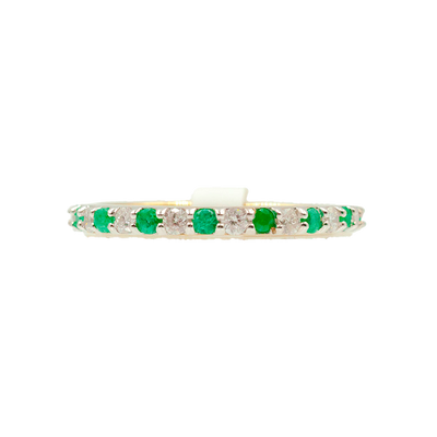 Aria Natural Diamonds and Emeralds Half Band