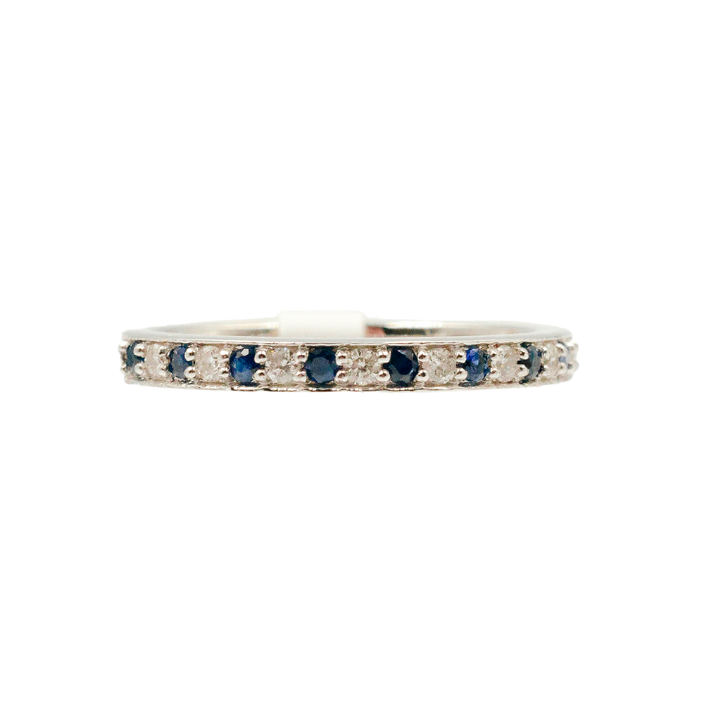 Aria Natural Diamonds and Sapphires Half Band