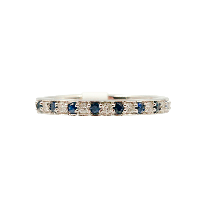 Aria Natural Diamonds and Sapphires Half Band