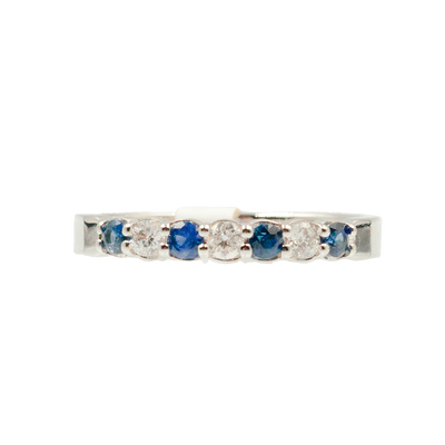 Juliet Natural Diamonds and Sapphire Half Band