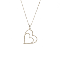 Natural Diamond Double Heart Necklace