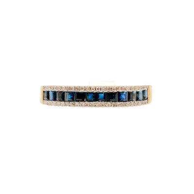 Iris Natural Sapphire and Diamond Half Band