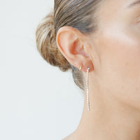 Long White Crystals Earrings