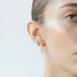 Dome Crystal Hoops M