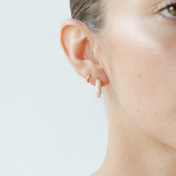Dome Crystal Hoops S