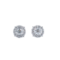 Natural Diamond and Halo Diamond Studs Medium