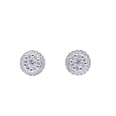 Round Pavé Diamond Studs Small