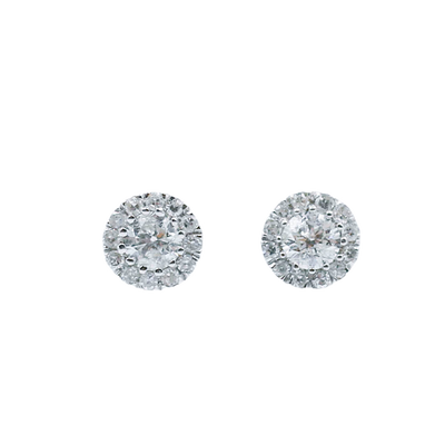 Natural Diamond and Halo Diamond Studs Small