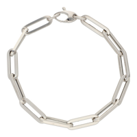 White Squared Oval Link Bracelet