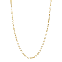 Oval link and rolo chain necklace