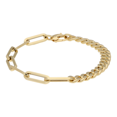 Cuban and Link Chain Bracelet