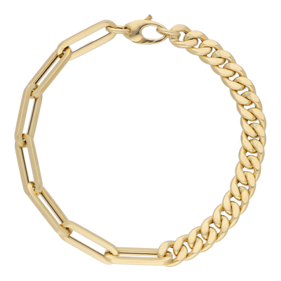 Cuban and Link Chain Bracelet