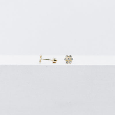 flower crystal studs