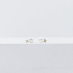 Baby pearl and tiny crystal studs